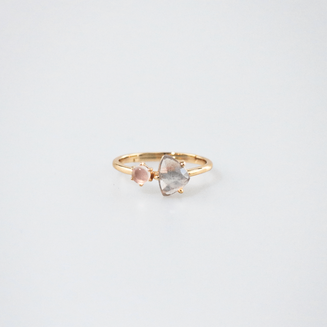 Liora Moonstone Ring | Rose Quartz, 10k Gold Plated Sterling Silver 0