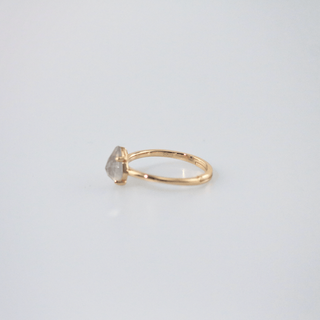 Liora Moonstone Ring | Rose Quartz, 10k Gold Plated Sterling Silver 3