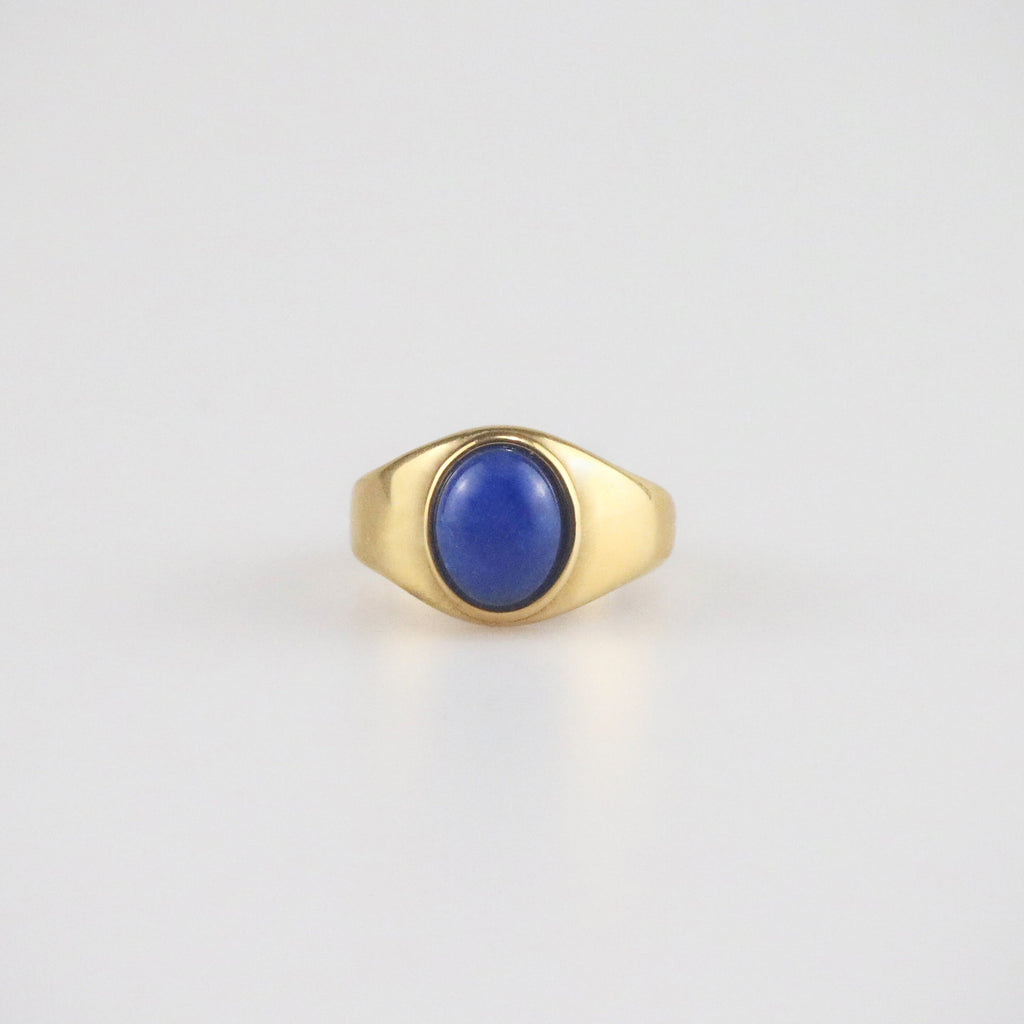 Liora Oval Ring | Lapis Lazuli, 18k Gold Plated 0