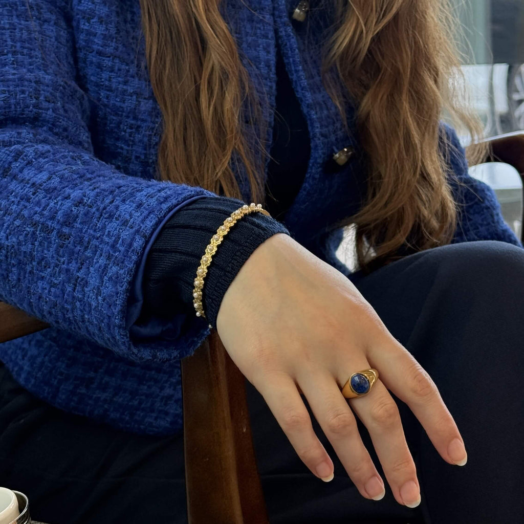 Liora Oval Ring | Lapis Lazuli, 18k Gold Plated 2