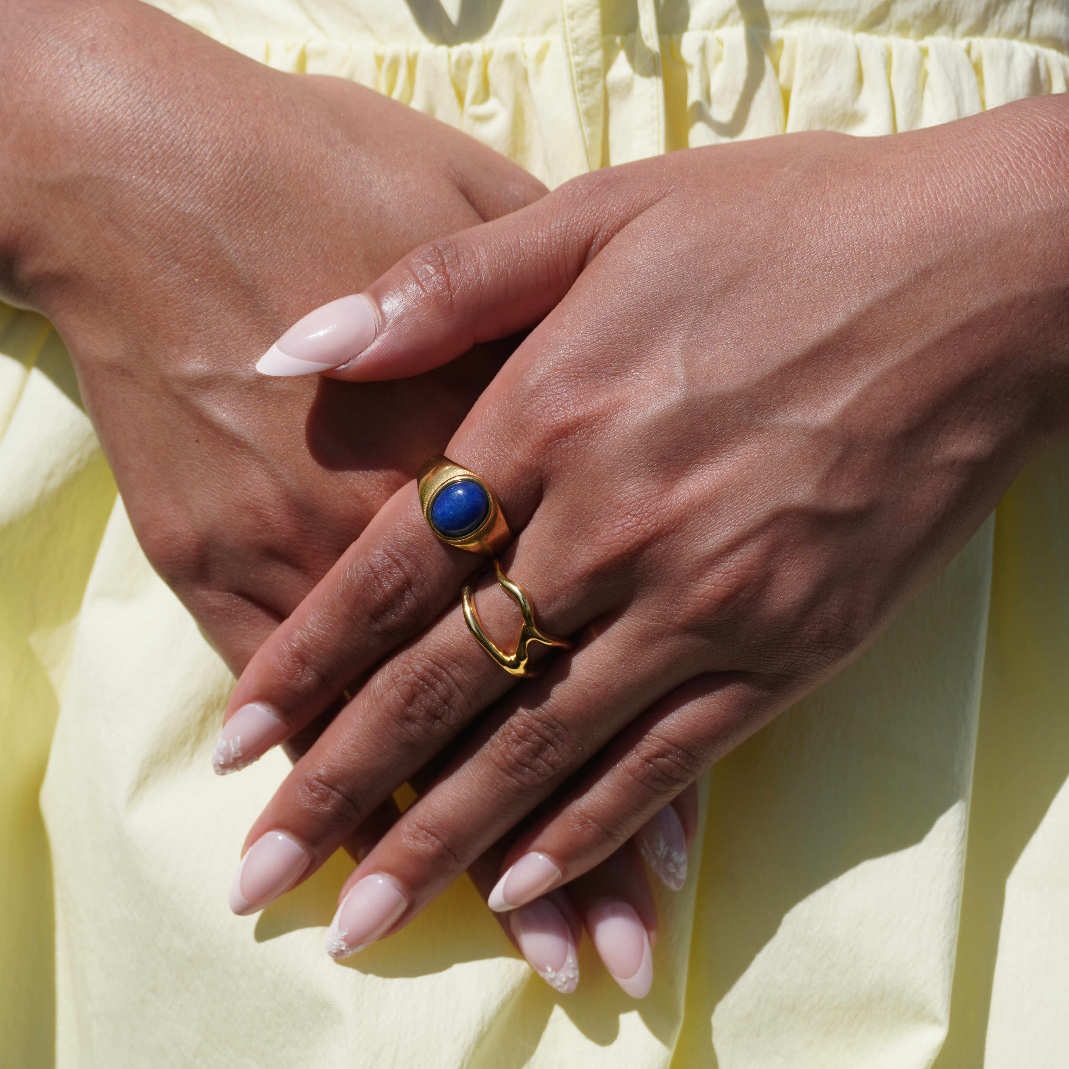 Liora Oval Ring | Lapis Lazuli, 18k Gold Plated 3