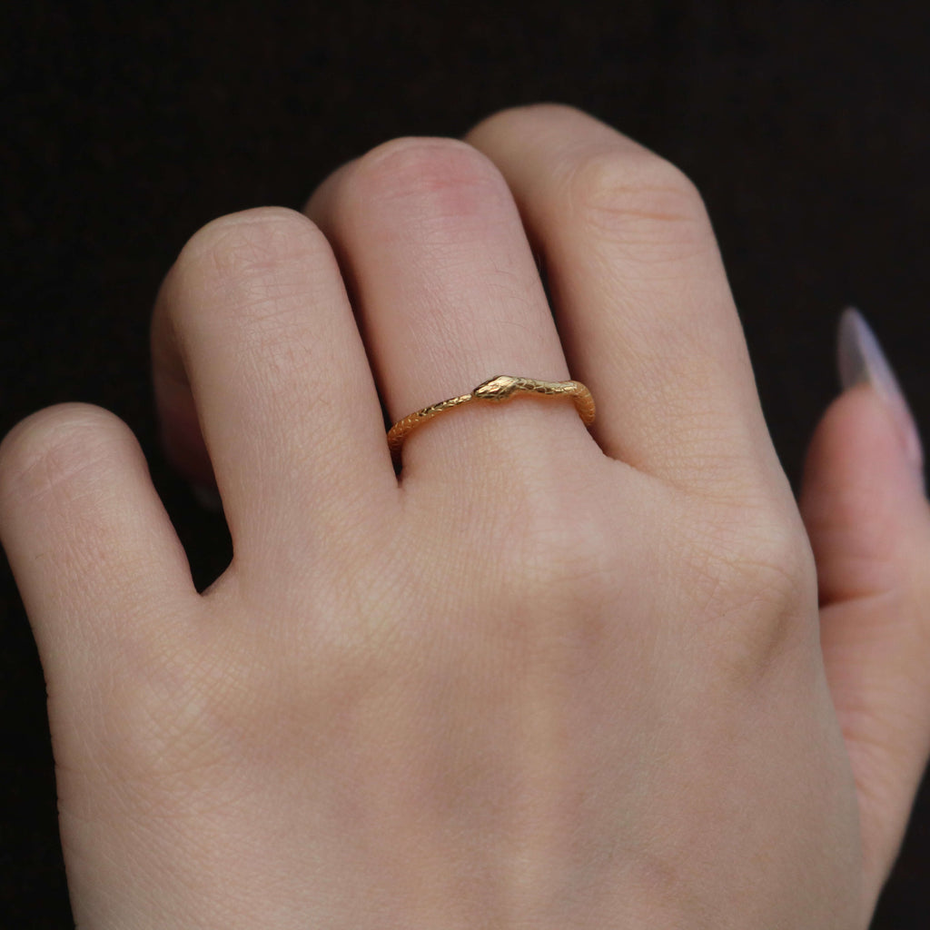 Liora Textured Ring | 18k Gold Plated Stainless Steel, Nature-Inspired Design 1