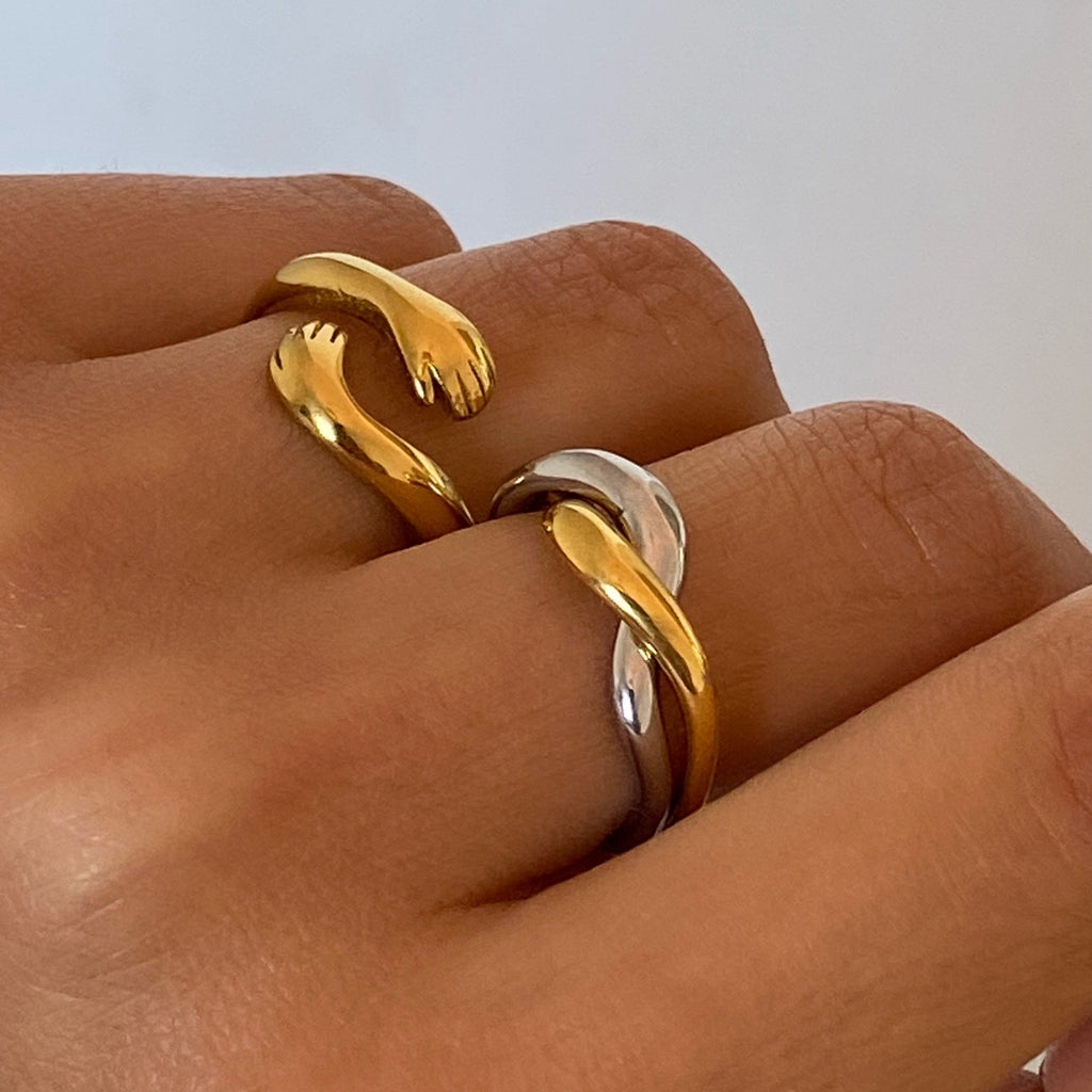 Liora Wave Ring | 18k Gold Plated Stainless Steel 3