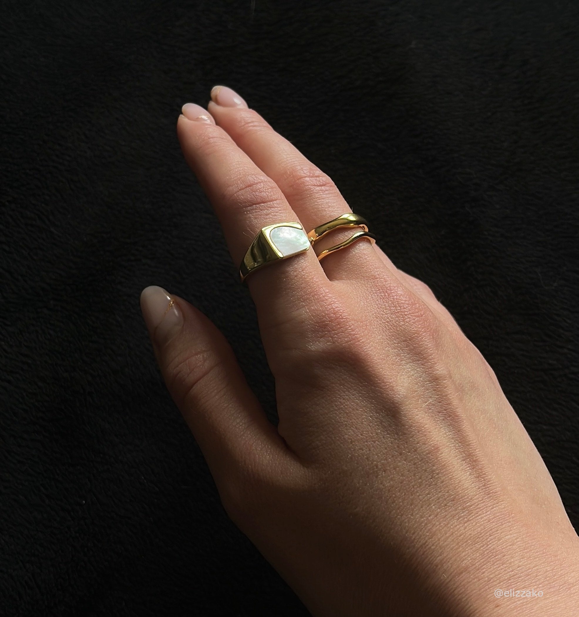 Luna Double Ring Set | 18k Gold Plated Stainless Steel 1