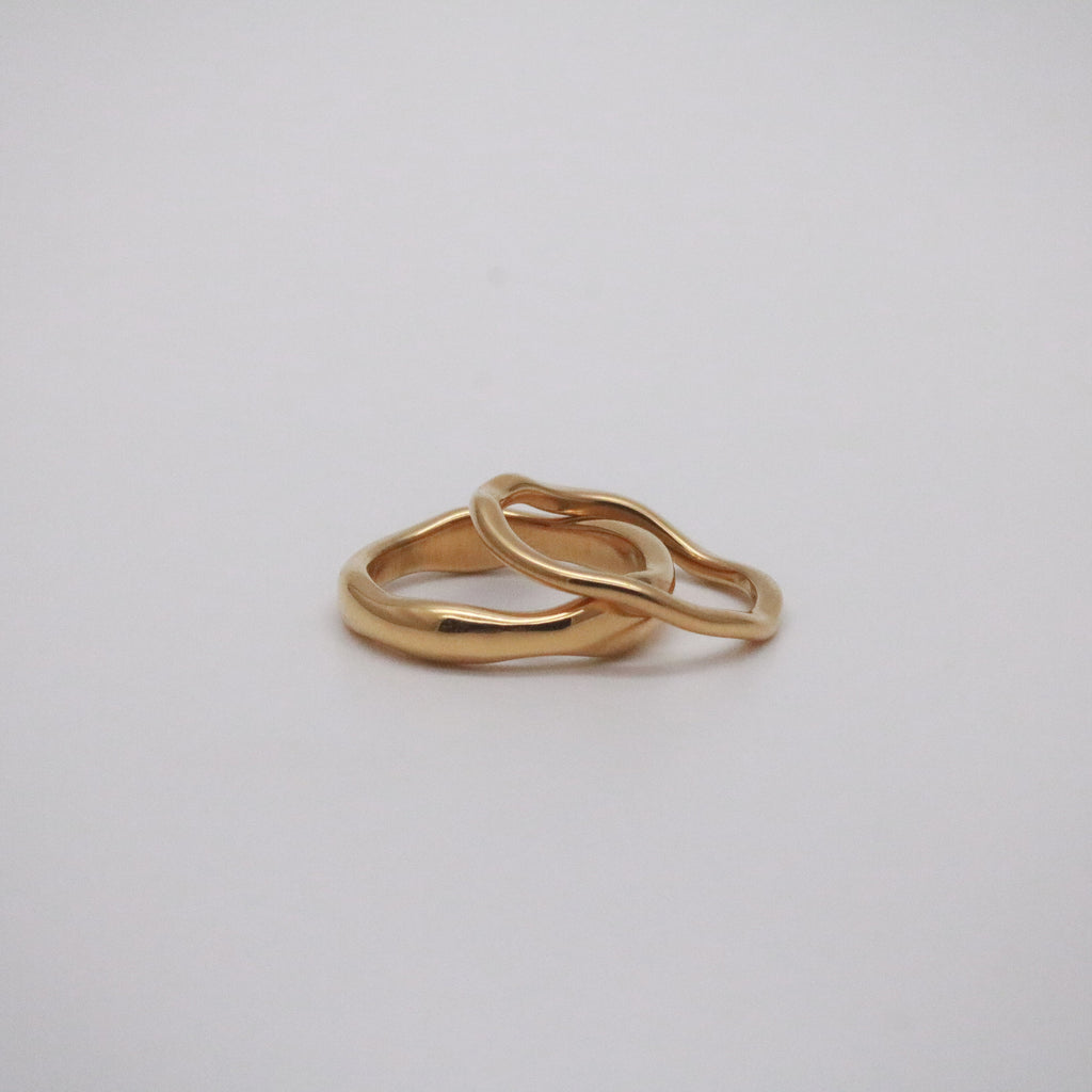 Luna Double Ring Set | 18k Gold Plated Stainless Steel 3