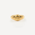 Luna Moonface Signet Ring | 18k Gold Plated Stainless Steel 0
