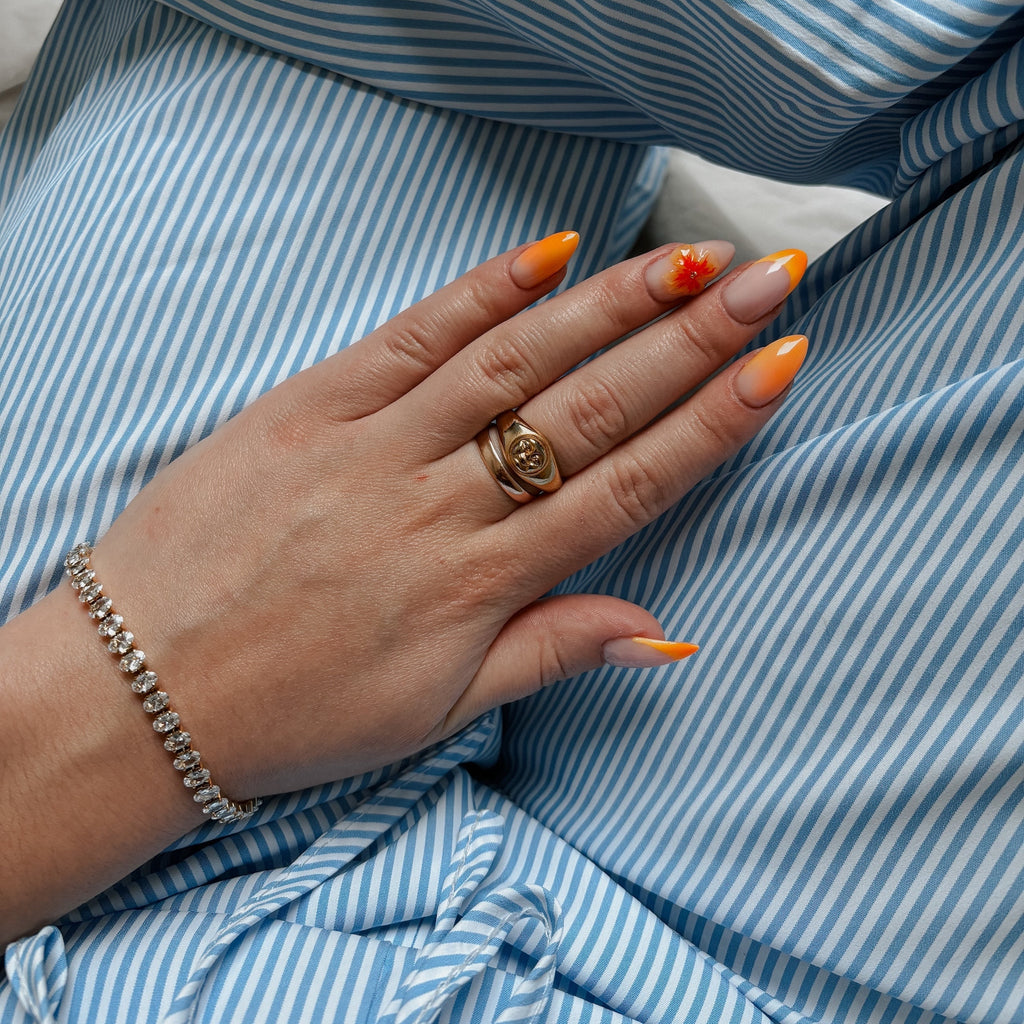 Luna Moonface Signet Ring | 18k Gold Plated Stainless Steel 6