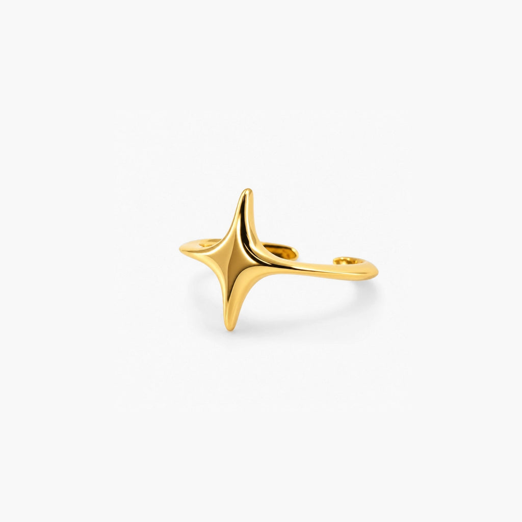 Margot Star Ring | 14k Gold Plated Brass Adjustable 0