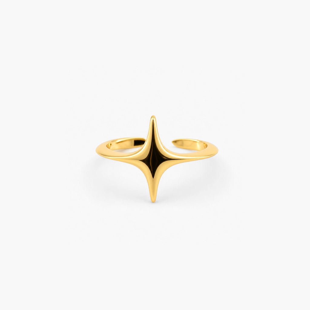 Margot Star Ring | 14k Gold Plated Brass Adjustable 1