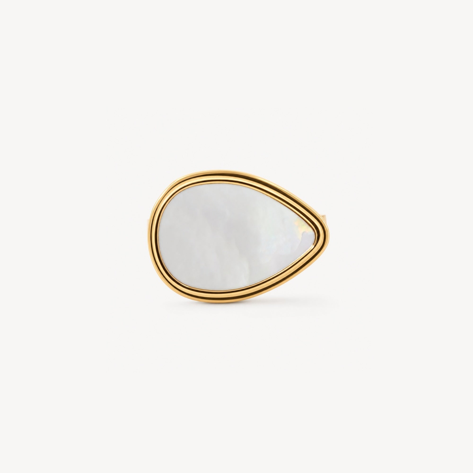 Maris Statement Signet Ring | Mother of Pearl Inlay, Gold-Tone 1