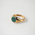 Maya Signet Ring | Malachite Gemstone, 18k Gold Plated 0