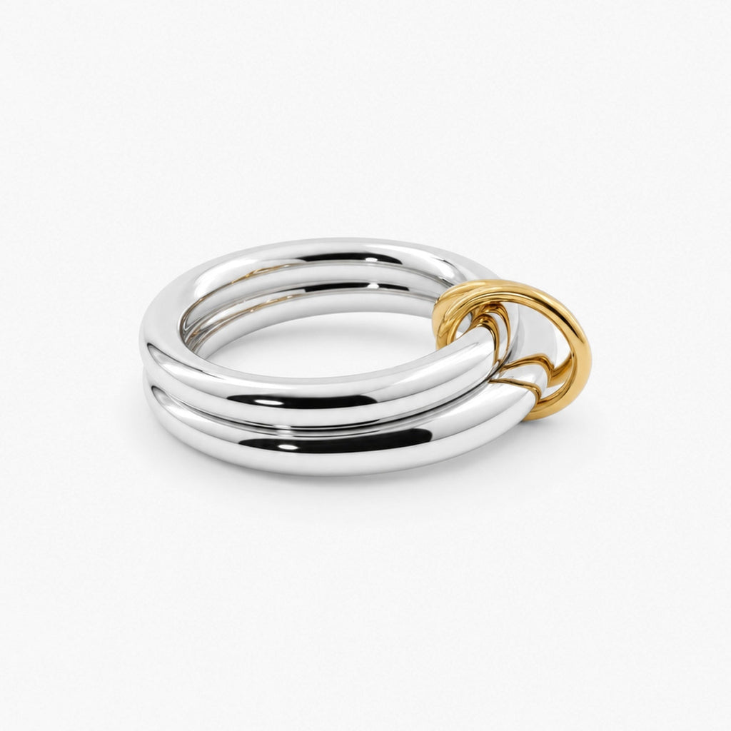 Mira 2-Link Chain Ring | 18k Gold Plated, Waterproof 0