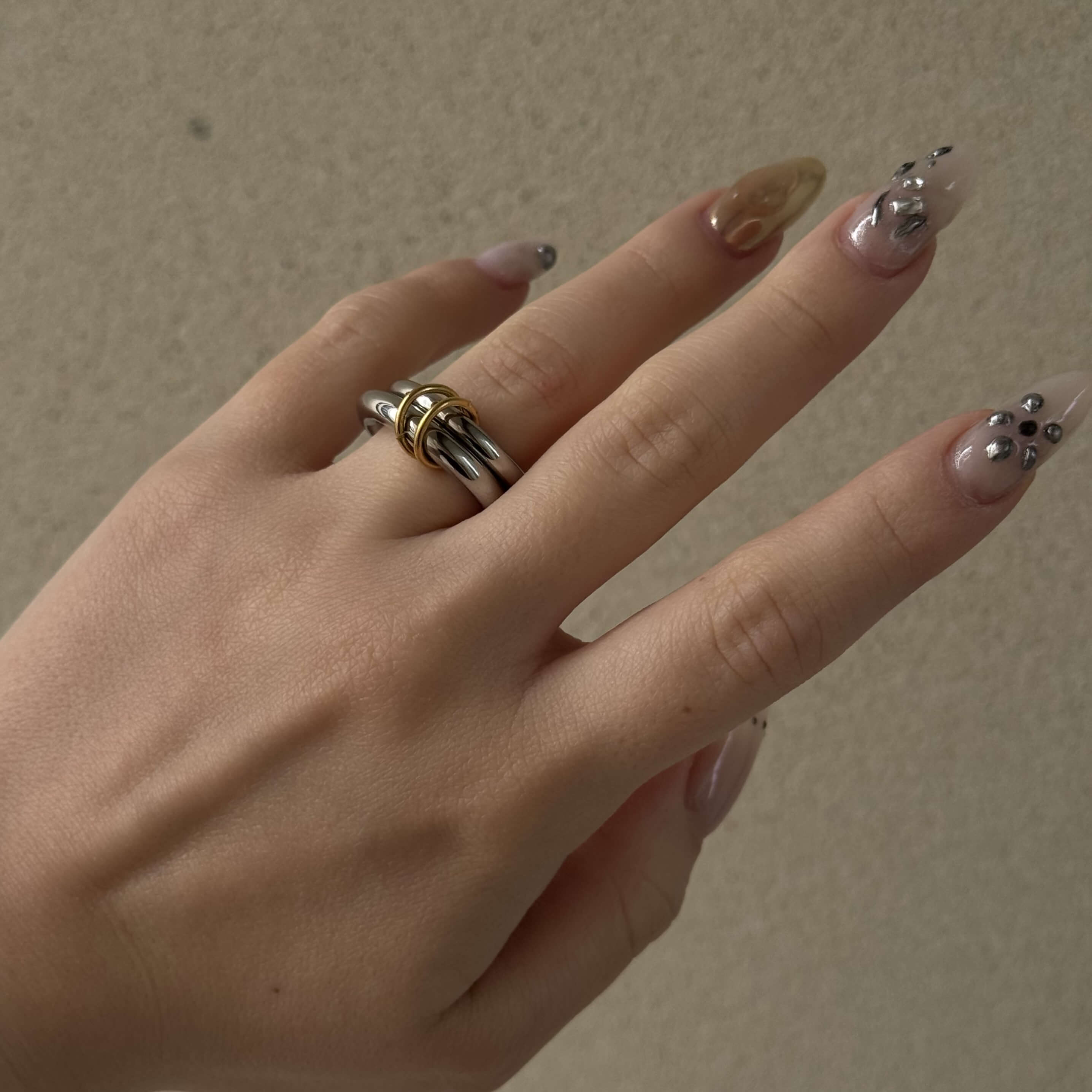 Mira 2-Link Chain Ring | 18k Gold Plated, Waterproof 1