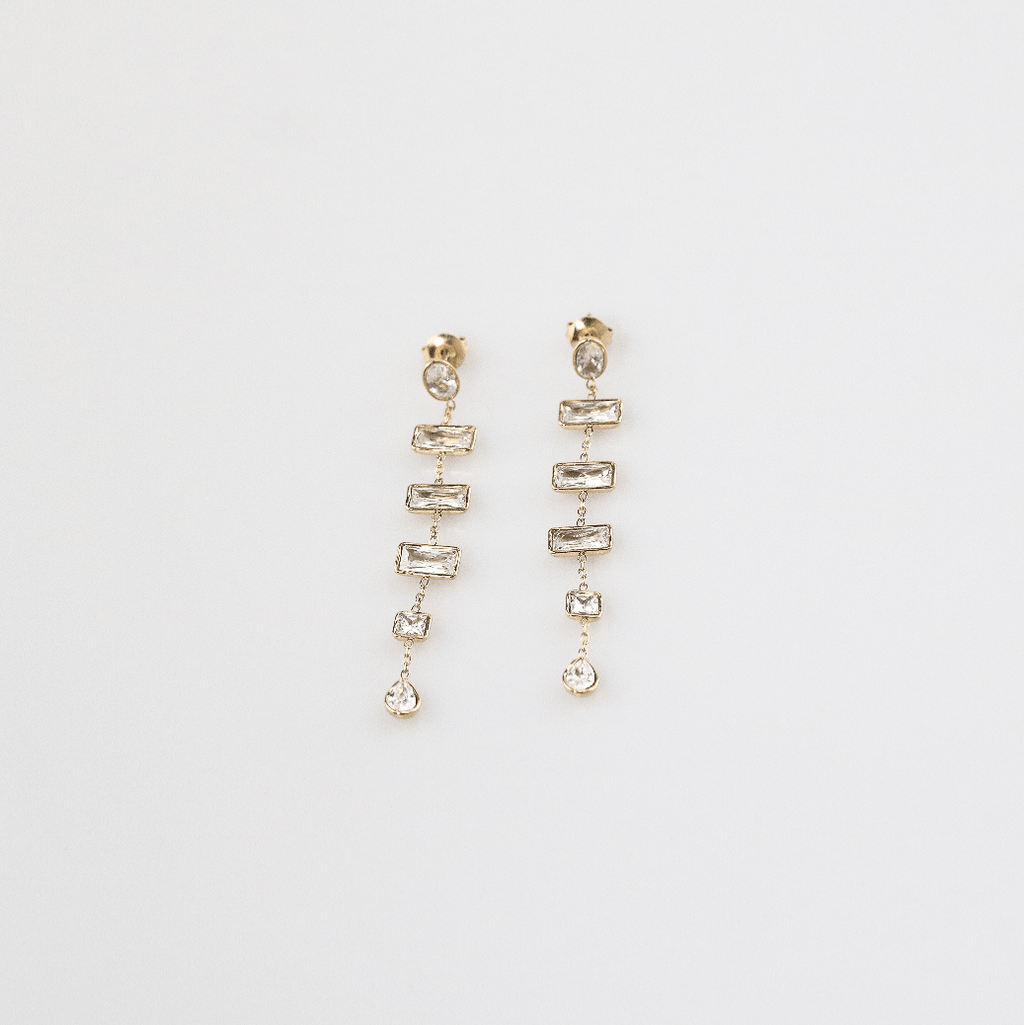 Mira CZ Drop Earrings | Multi-Shape, 18k Gold Plated 0