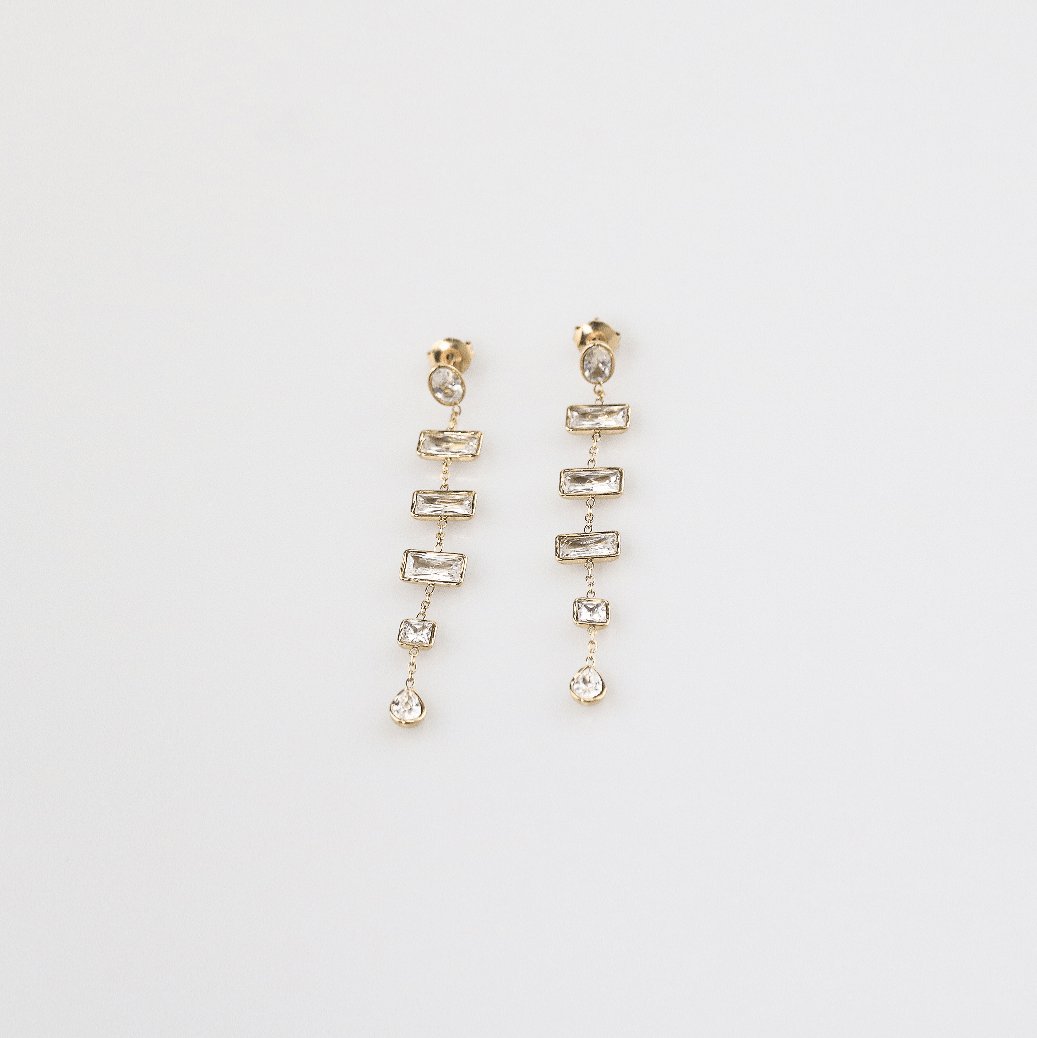 Mira CZ Drop Earrings | Multi-Shape, 18k Gold Plated 0