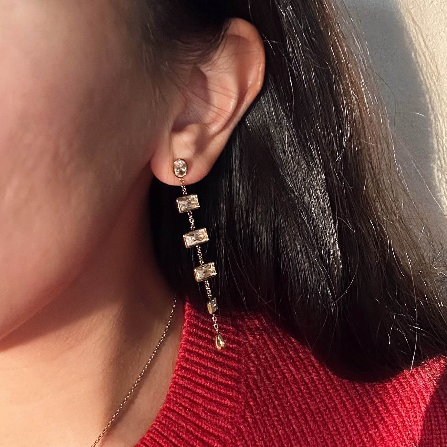 Mira CZ Drop Earrings | Multi-Shape, 18k Gold Plated 4