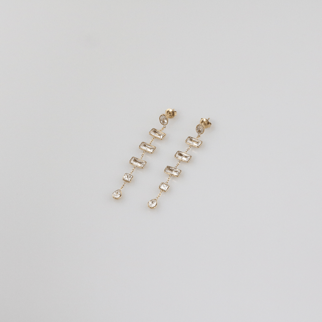 Mira CZ Drop Earrings | Multi-Shape, 18k Gold Plated 6