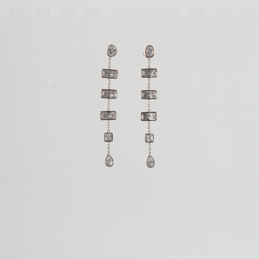 Mira CZ Drop Earrings | Multi-Shape, 18k Gold Plated 7