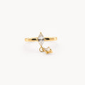 Mira Charm Ring | 18k Gold Plated, Marquise-Cut Crystals 0