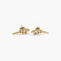 Mira Cluster Ear Climbers | 18k Gold Plated, Marquise Cut 0