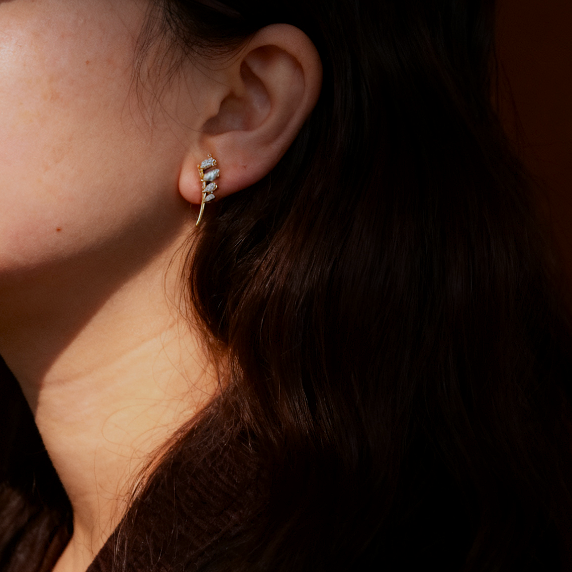 Mira Cluster Ear Climbers | 18k Gold Plated, Marquise Cut 3