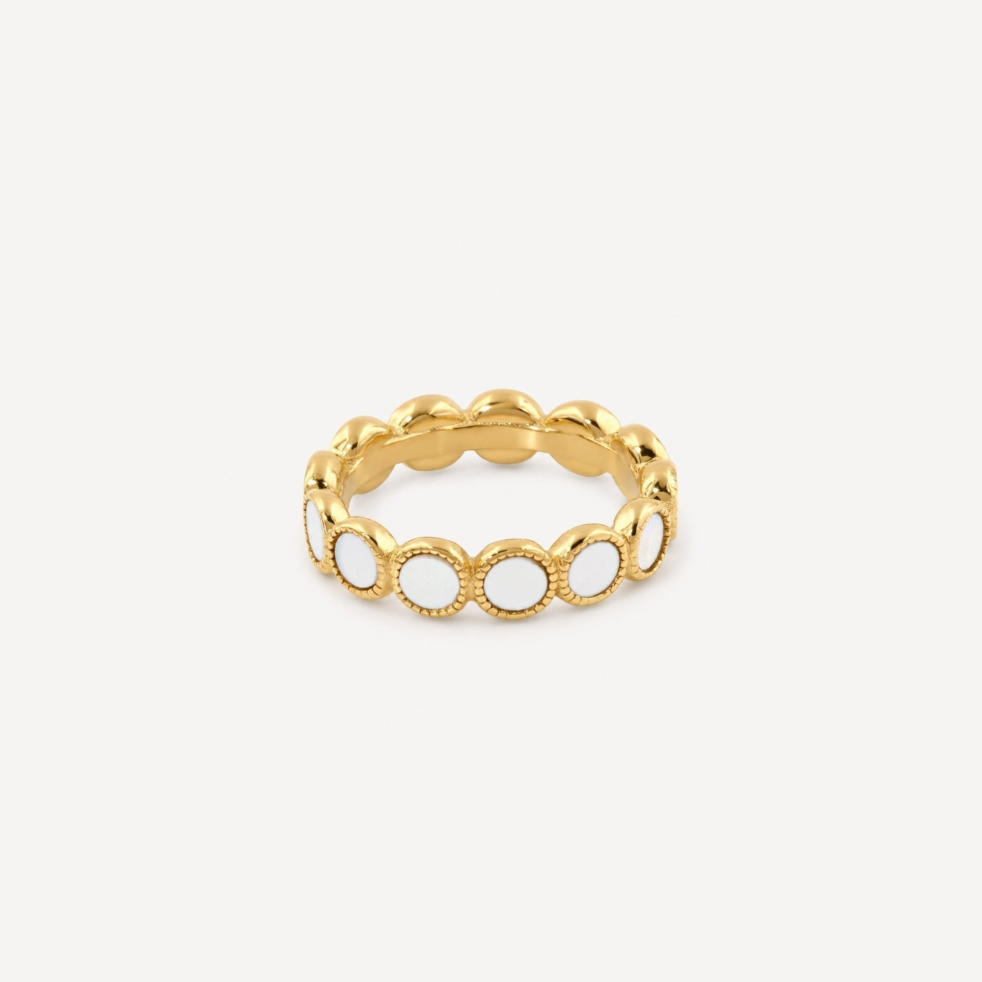 Mira Eternity Ring | Mother of Pearl, 18k Gold Plated 0