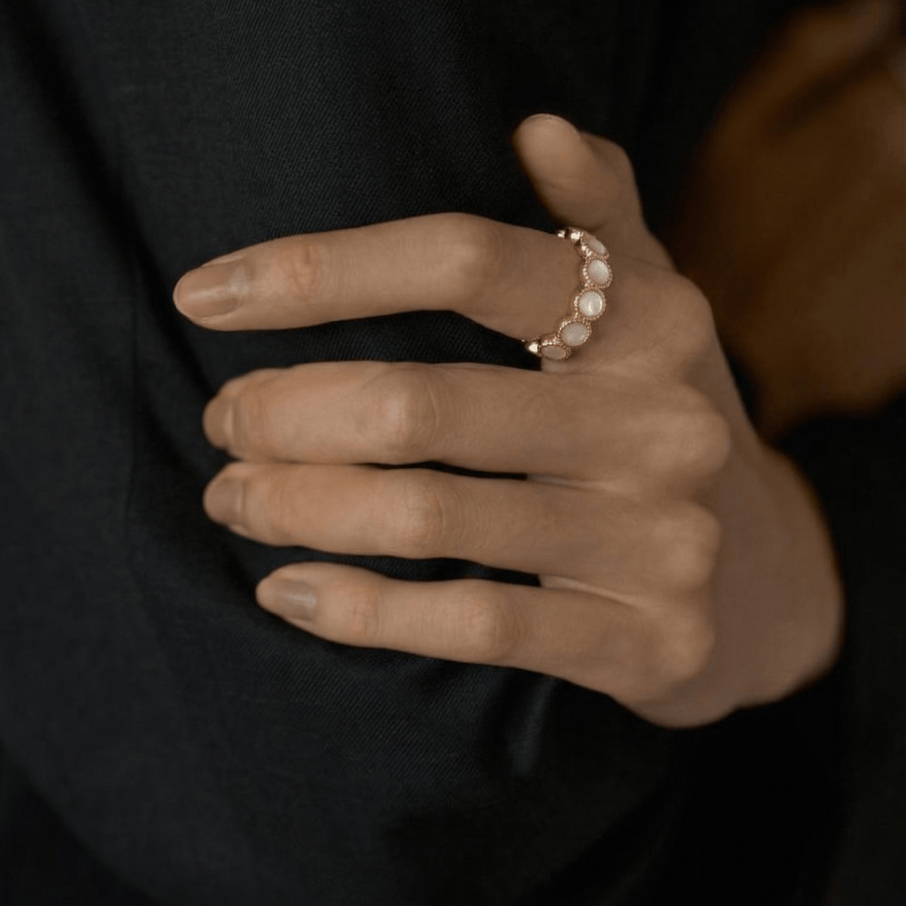 Mira Eternity Ring | Mother of Pearl, 18k Gold Plated 1
