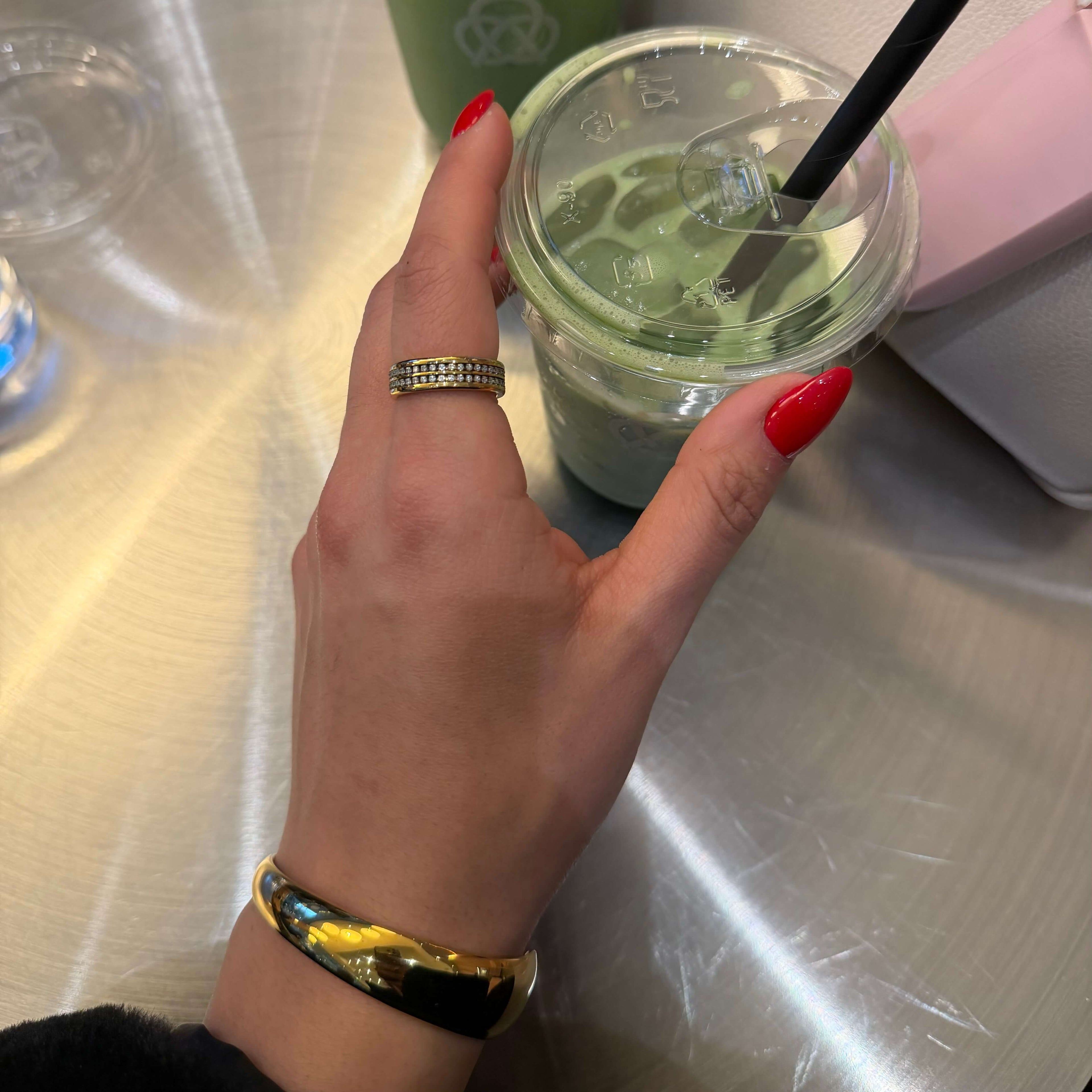 Mira Flow Cuff Bracelet | 18k Gold Plated Stainless Steel, Adjustable Design 7