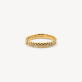 Mira Half Eternity Band Ring | 14k Gold Plated, Milgrain Detailing 0