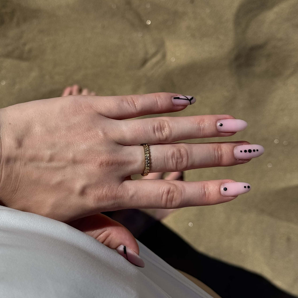 Mira Half Eternity Band Ring | 14k Gold Plated, Milgrain Detailing 5