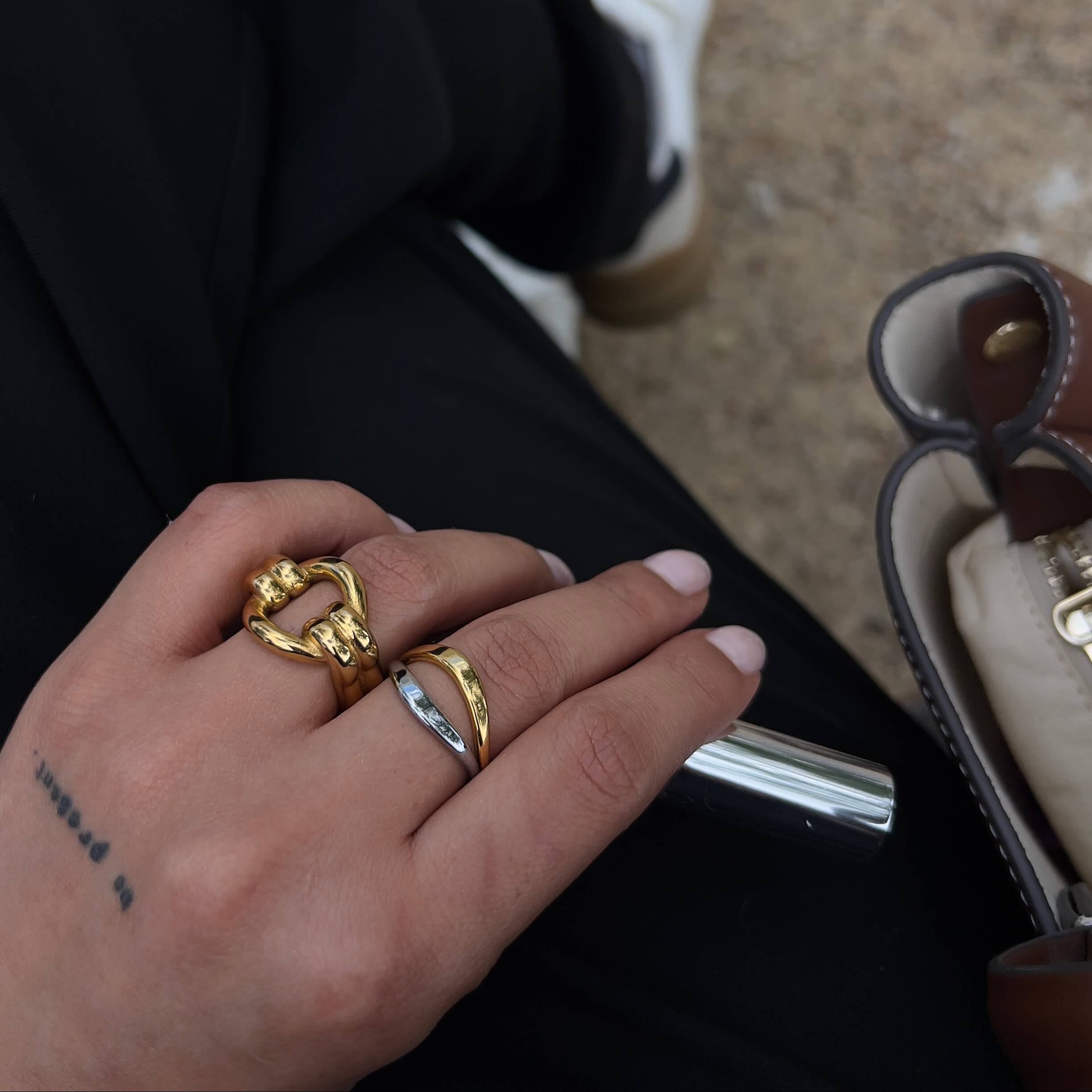 Mira Harmony Ring | 18k Gold Plated Stainless Steel Mixed Metals 2