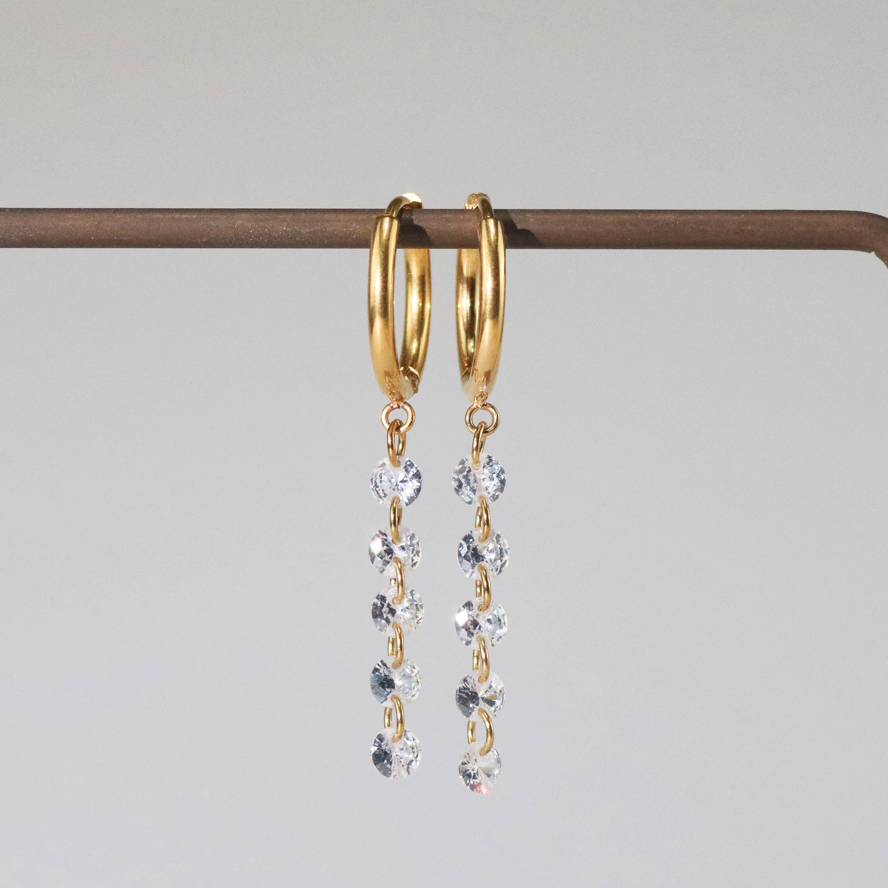 Mira Hoop Earrings | 18k Gold Plated Crystal Drop 1