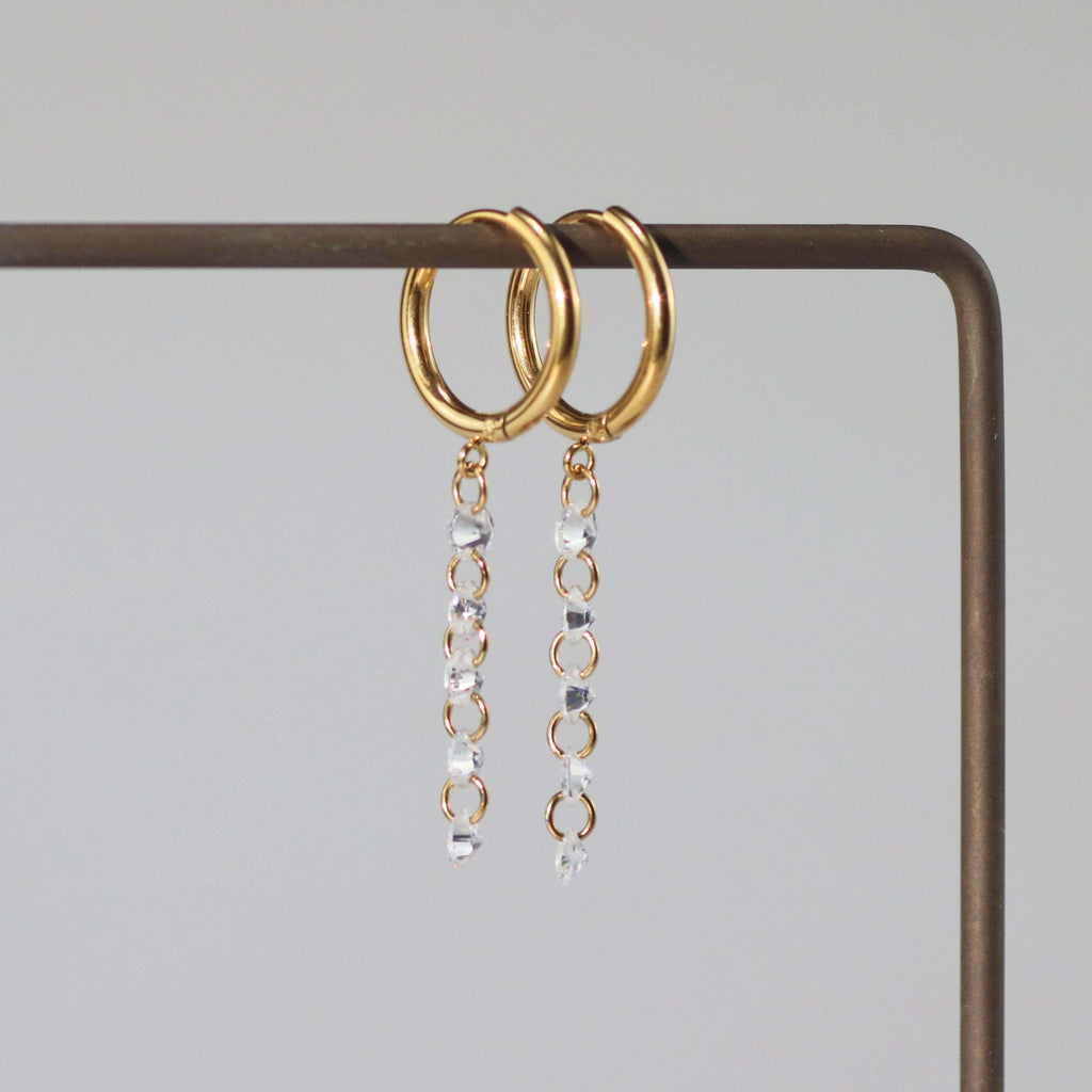 Mira Hoop Earrings | 18k Gold Plated Crystal Drop 5