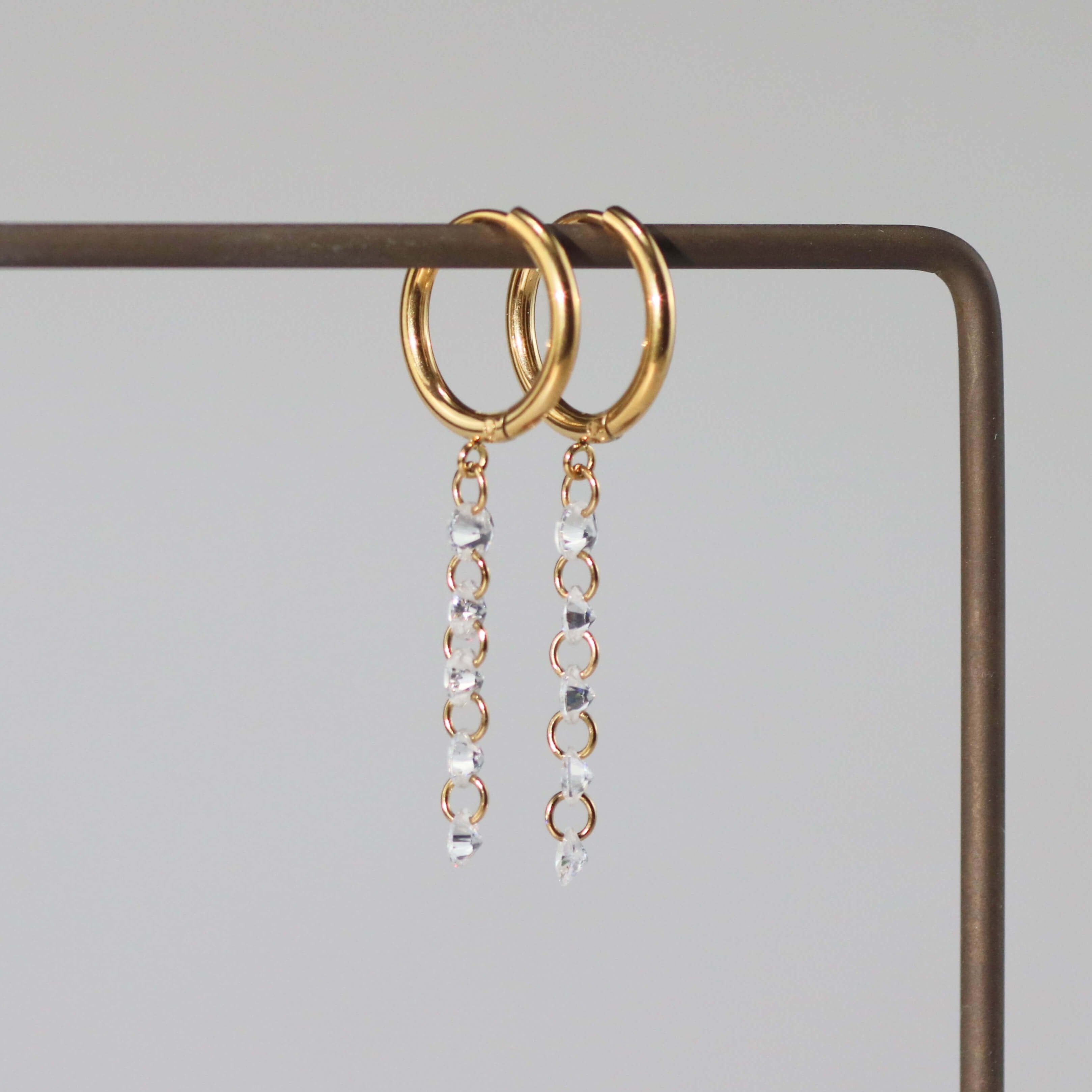 Mira Hoop Earrings | 18k Gold Plated Crystal Drop 5