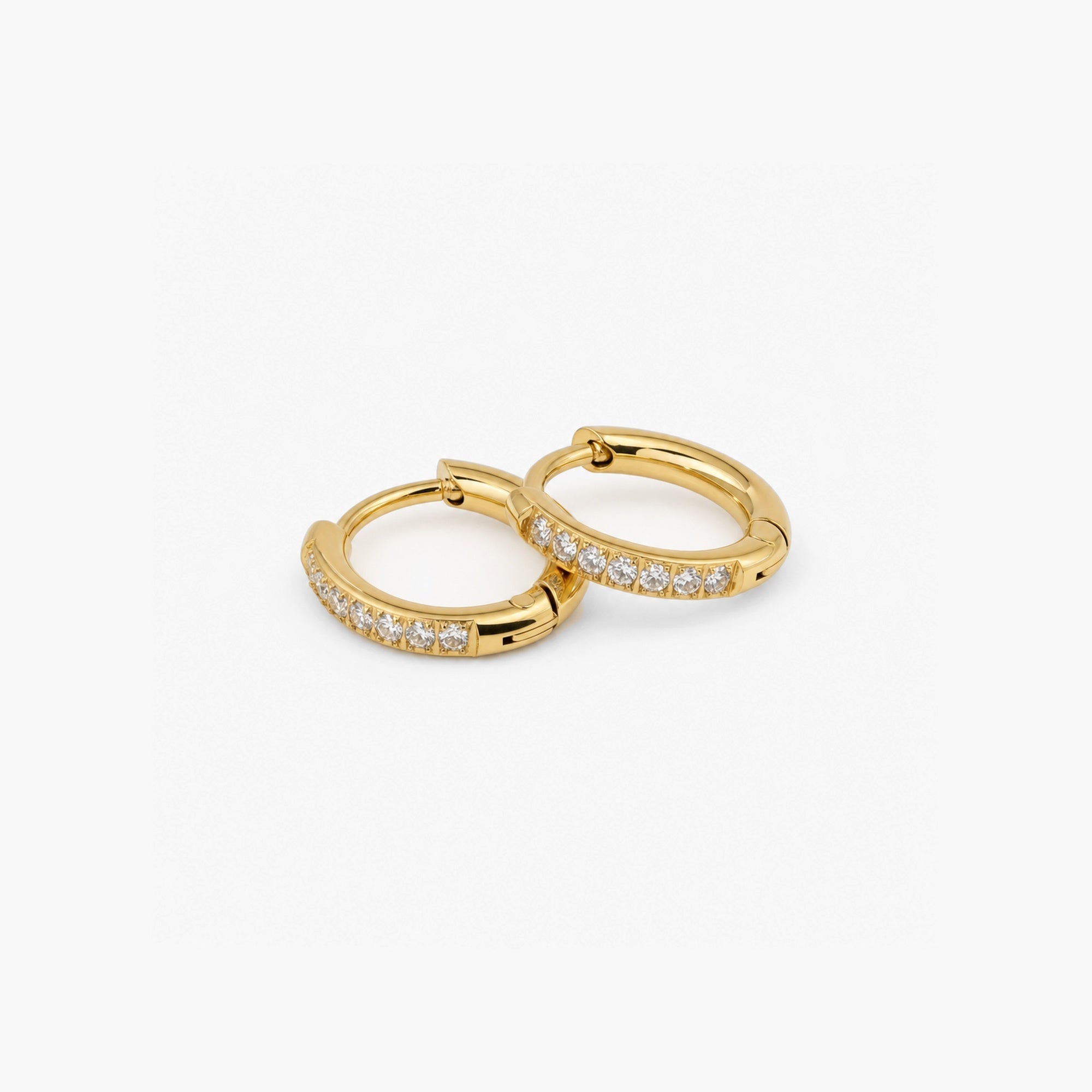 Mira Mini Huggie Hoops | 18k Gold Plated, Cubic Zirconia Earrings for Women 0