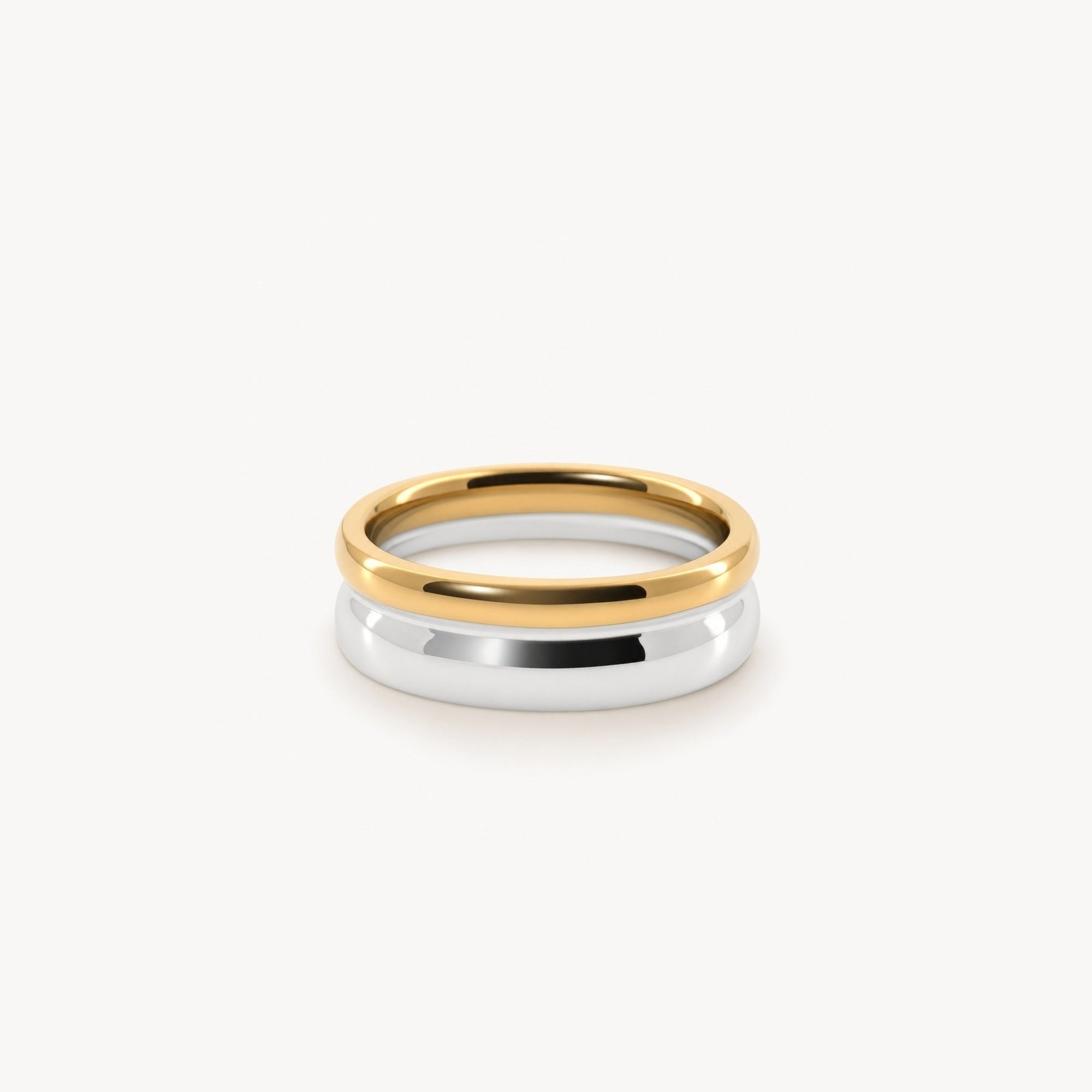 Mira Mixed Band Ring | 18k Gold Plated Stainless Steel, Waterproof 0