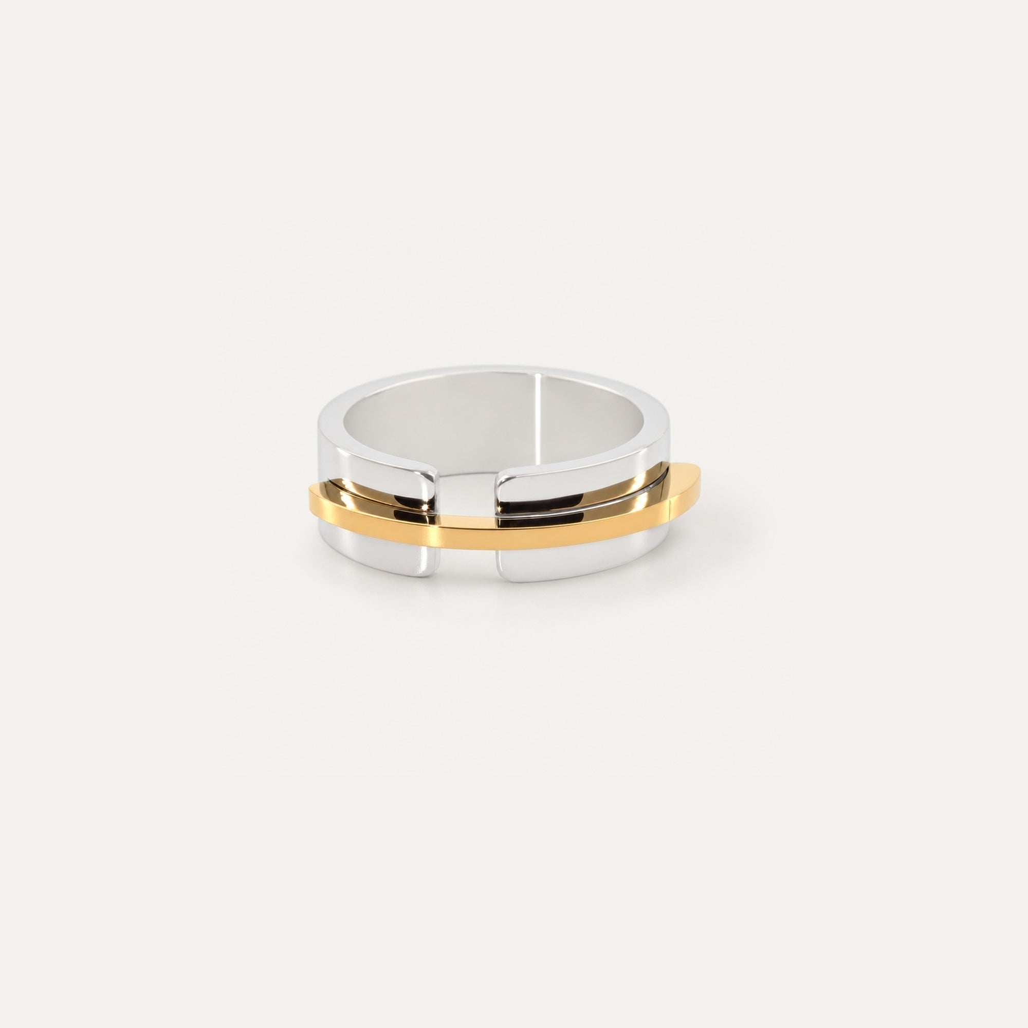 Mira Mixed Metal Band Ring | 18k Gold Plated Stainless Steel 0