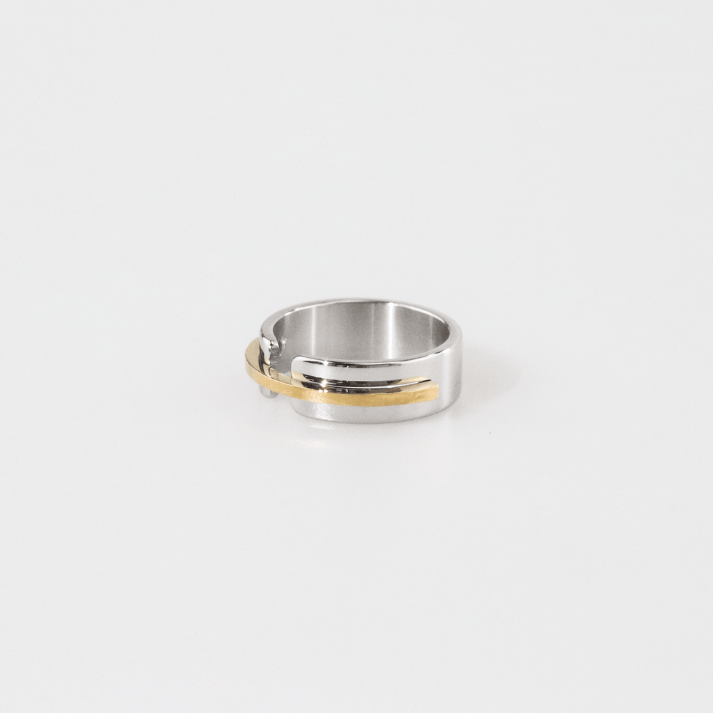 Mira Mixed Metal Band Ring | 18k Gold Plated Stainless Steel 5