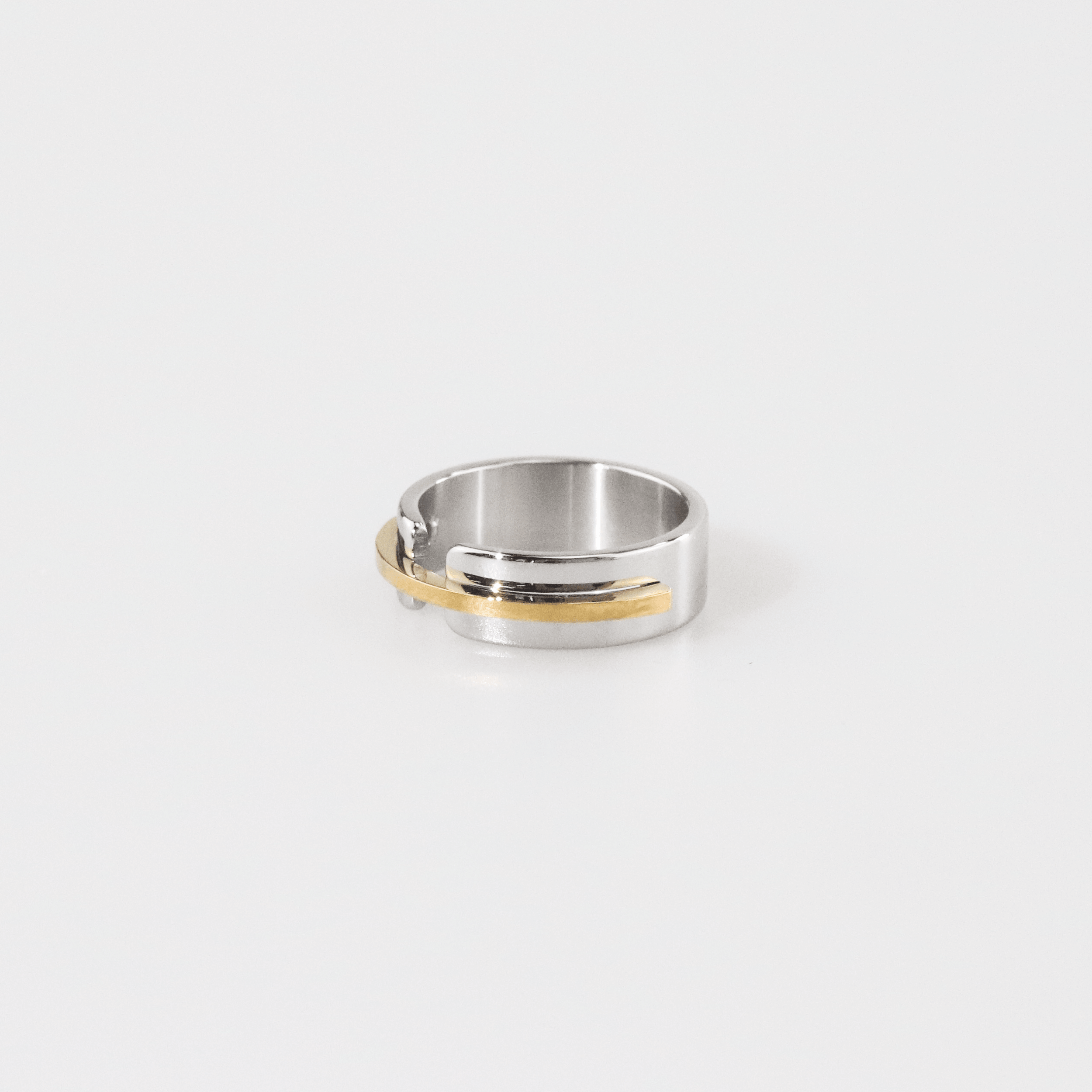 Mira Mixed Metal Band Ring | 18k Gold Plated Stainless Steel 5