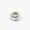Mira Multi Row Ring | Mixed Metal, Hammered Finish 0