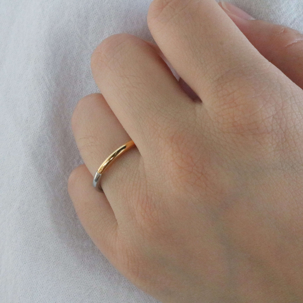 Mira Thin Ring | 18k Gold Plated Stainless Steel, Mixed Metal 1