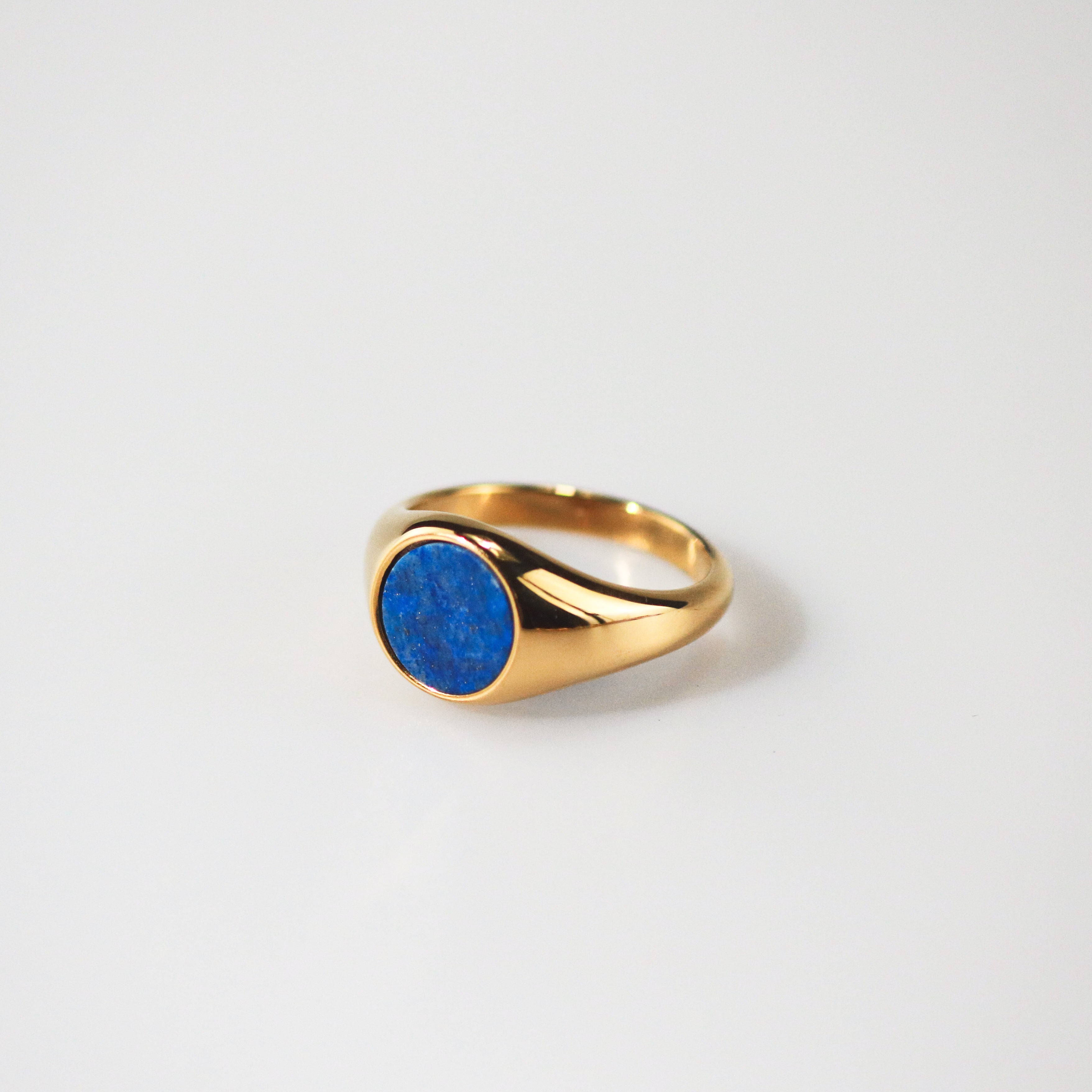 Mira Womens Signet Ring | Lapis Lazuli, 18k Gold Plated 0