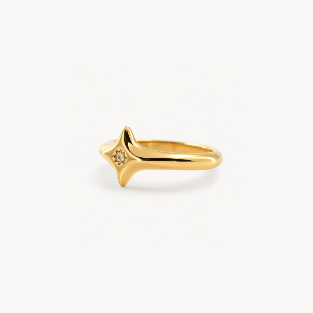 Nexa North Star Ring | 18k Gold Plated, Crystal Center 1