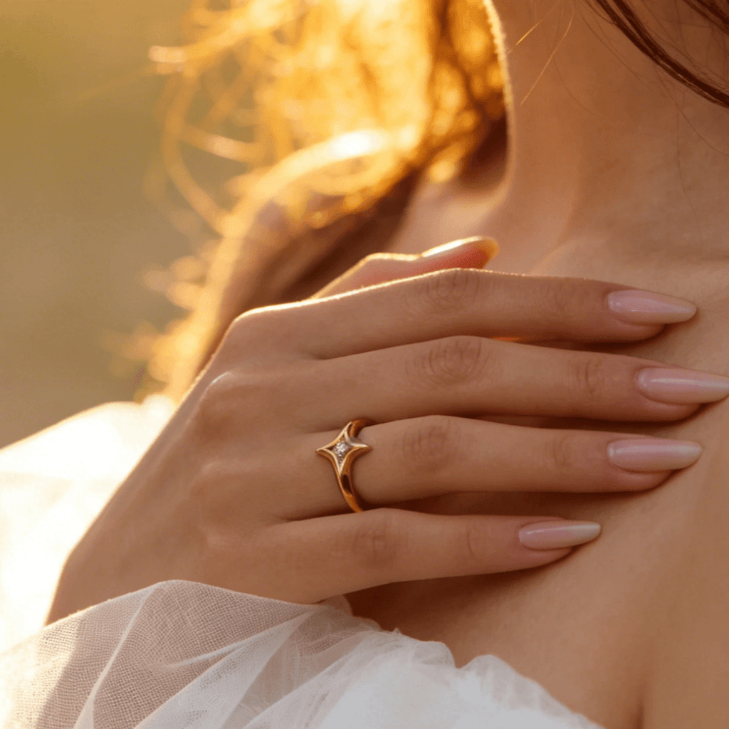 Nexa North Star Ring | 18k Gold Plated, Crystal Center 6