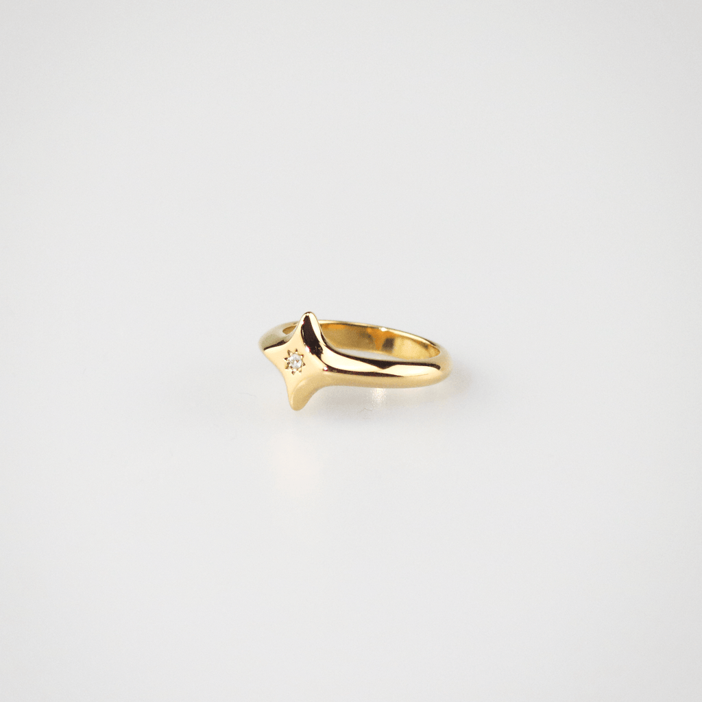 Nexa North Star Ring | 18k Gold Plated, Crystal Center 7