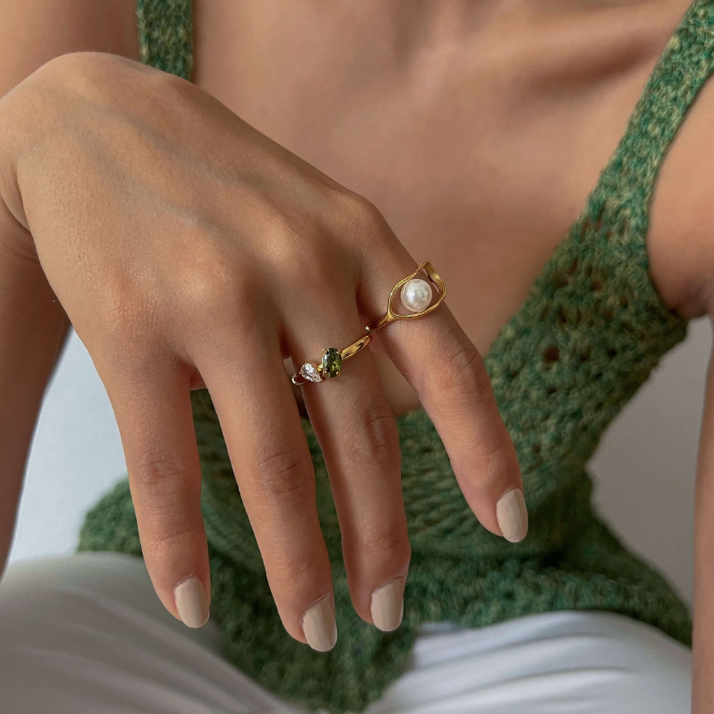 Olivea Sparkle Ring | 18k Gold Plated, Tarnish-Free 1