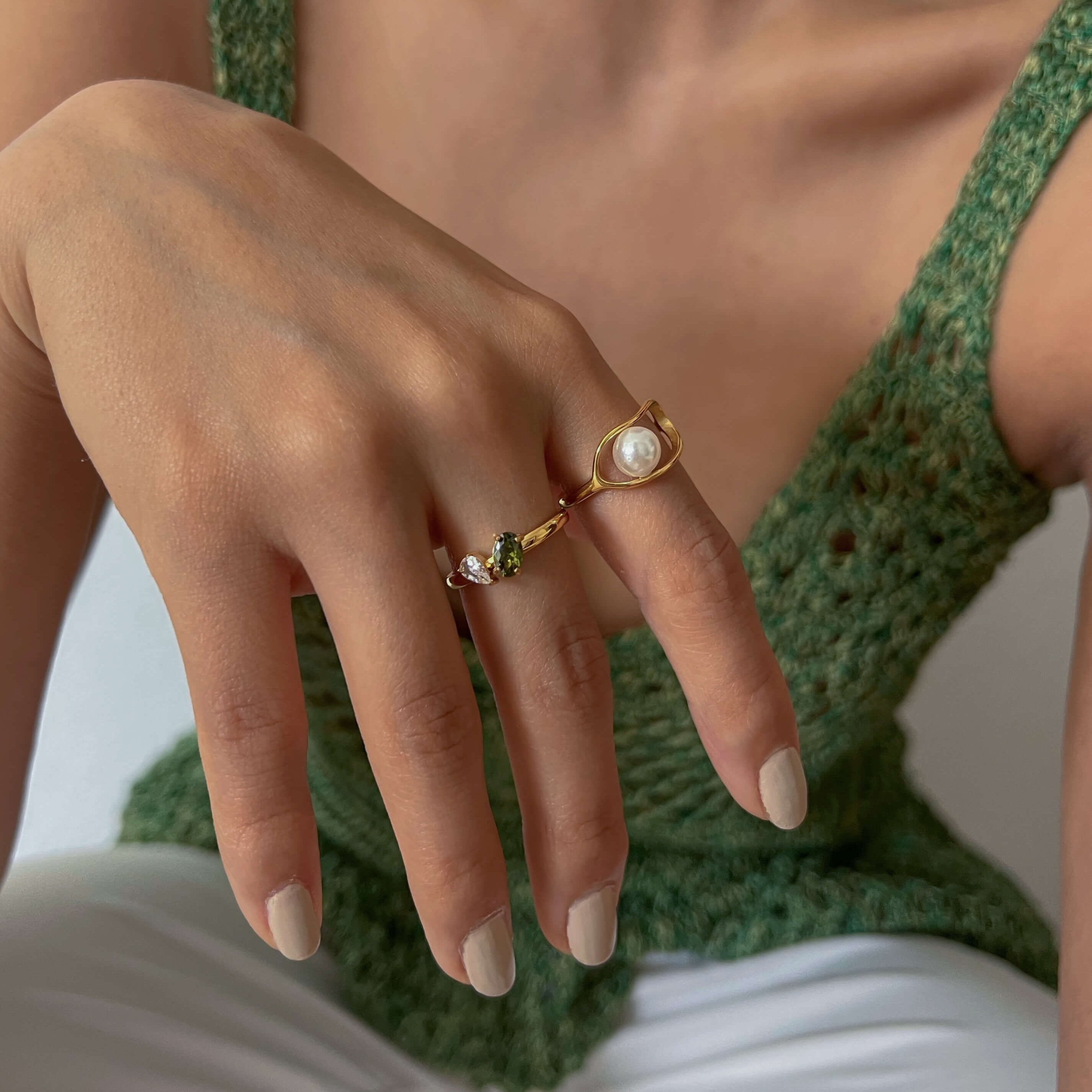 Olivea Sparkle Ring | 18k Gold Plated, Tarnish-Free 1