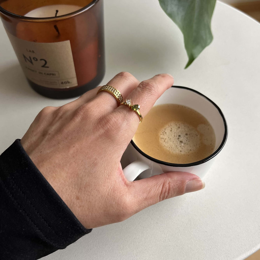 Olivea Sparkle Ring | 18k Gold Plated, Tarnish-Free 2