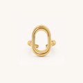 Opal Open Oval Ring | 18k Gold Plated, Adjustable Design 0