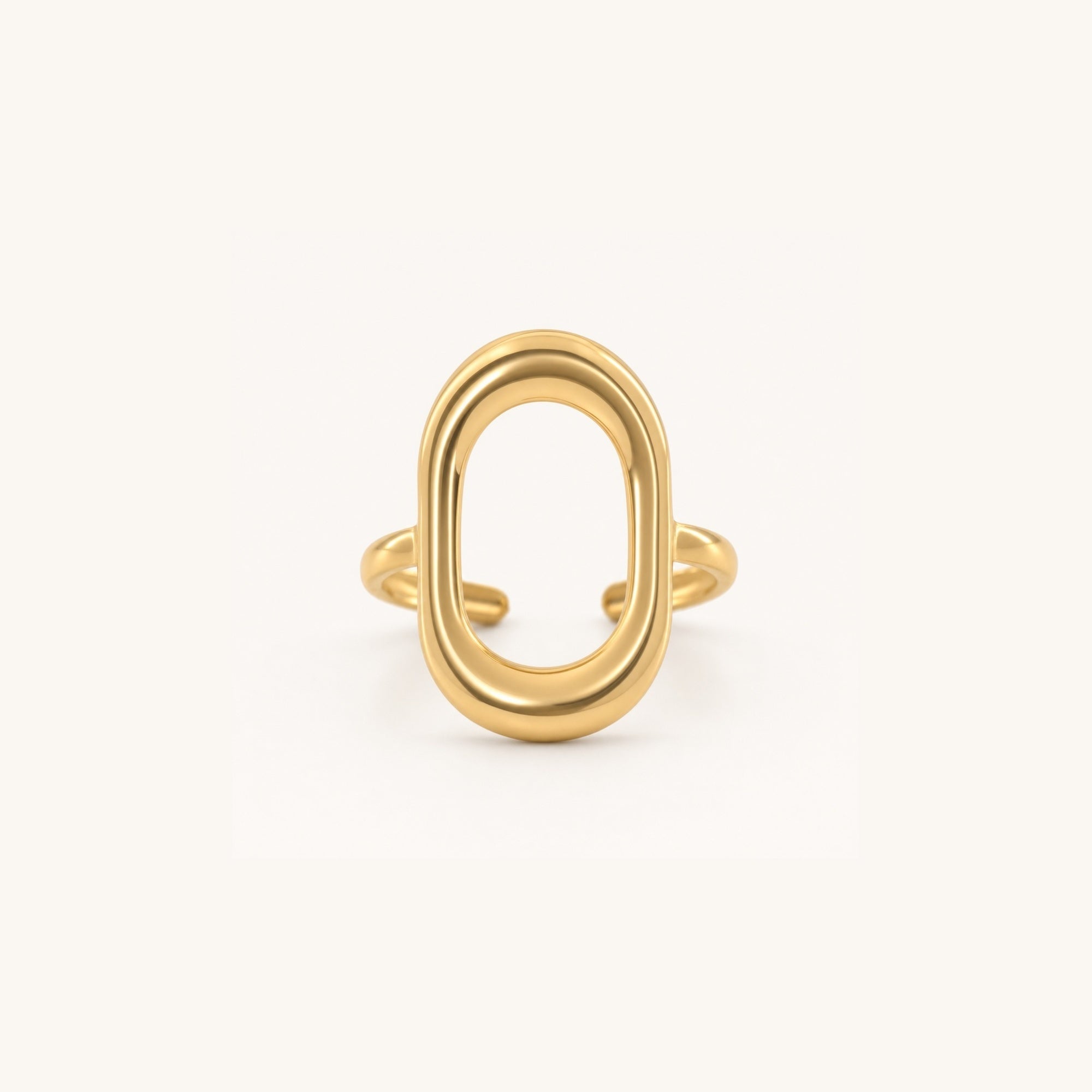 Opal Open Oval Ring | 18k Gold Plated, Adjustable Design 0